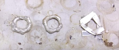 Judy Larson's Wire Links 4, 5, 6 - , Findings & Components, Toggles & Clasps, Earwire & Headpin, Butane Torch, Soldering, Solder, Heat the stacked metal until it starts to pull in on itself.